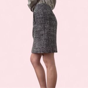 LOFT Black and White Tweed Pencil Skirt